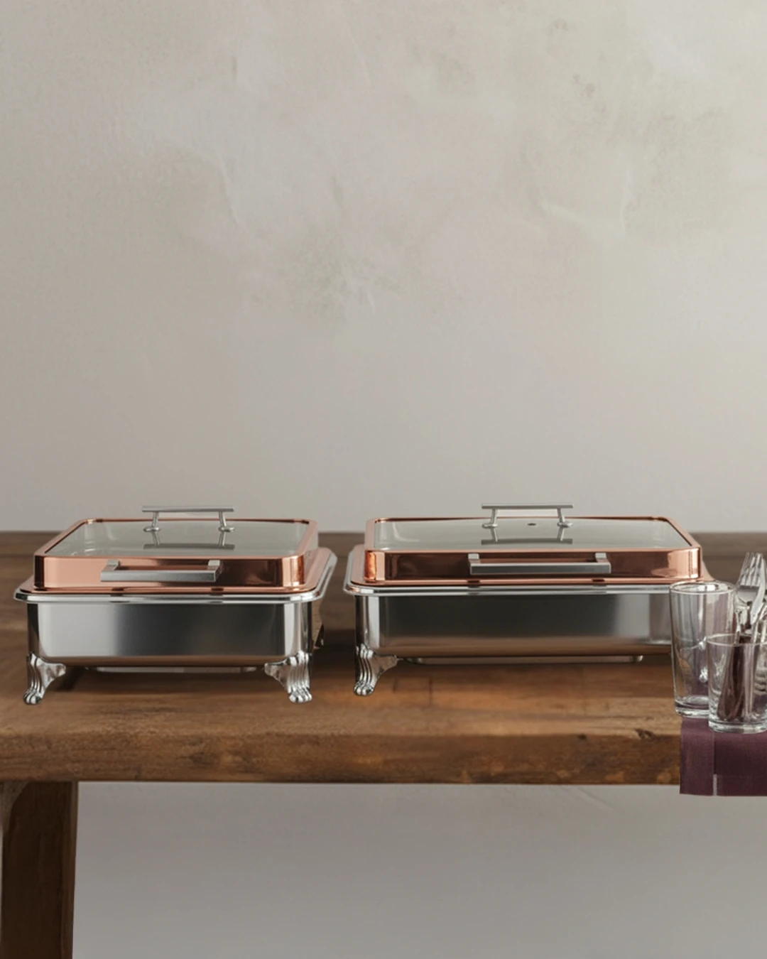 Agam Industries stainless steel cutlery set for catering services